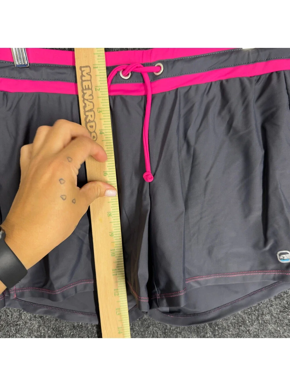 Free Country Activewear Shorts Women M Medium Gray Drawstring Running Athletic